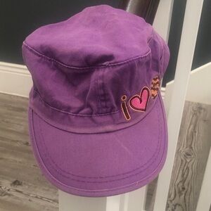 Girl Scout Brownies Collectable Purple Kids Hat with I love Heart Samosa Cookie